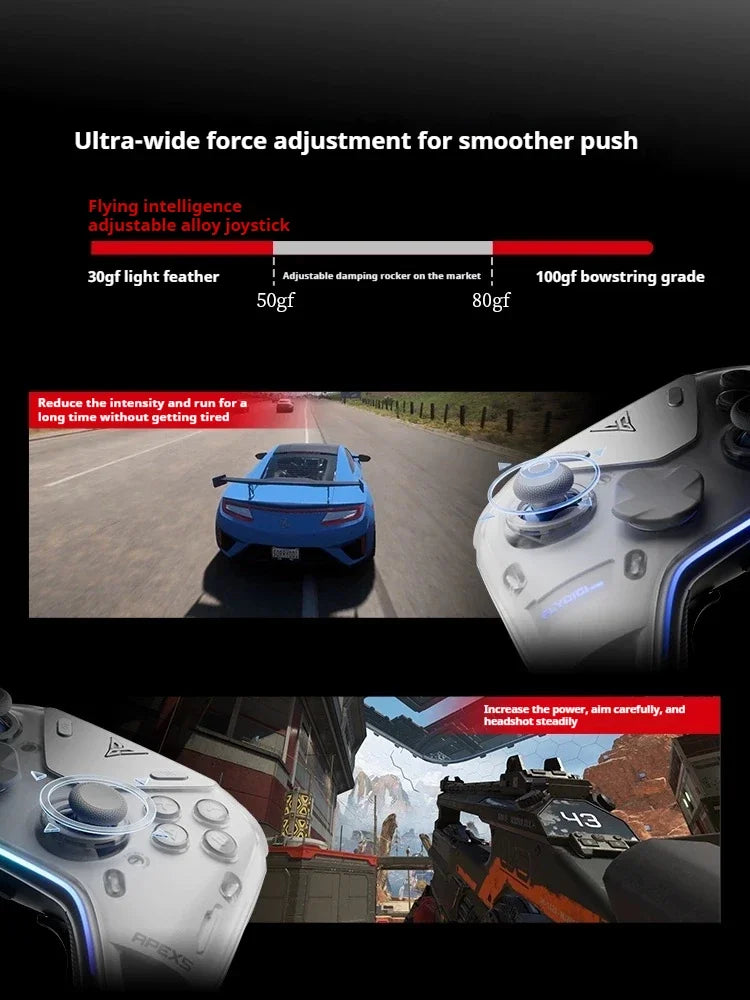 Flydigi APEX 5 Wuchang Wireless Gaming Controller with Force-Adjustable Alloy Joystick,Compatible with PC/Switch/Android/iOS MFI