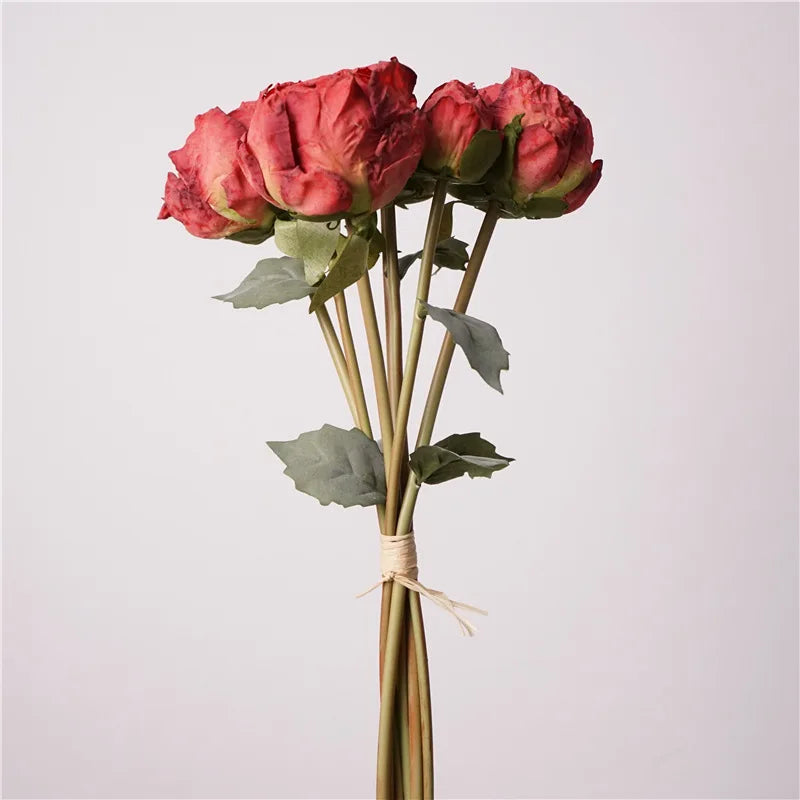Retro Peony Bouquet Artificial Silk Flower Marriage Bridal Bouquet Wedding Decor Fake Flowers Peonies Home Party Table Floral