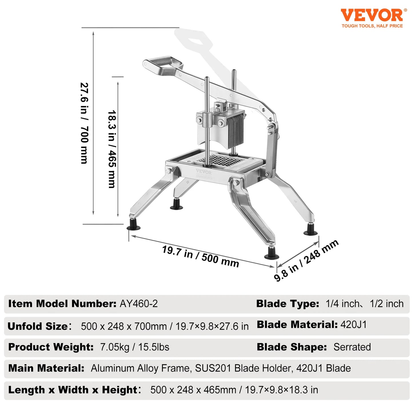 SucceBuy Commercial Vegetable Slicer Stainless Steel and Aluminum Alloy Vegetable Cutter Slicer