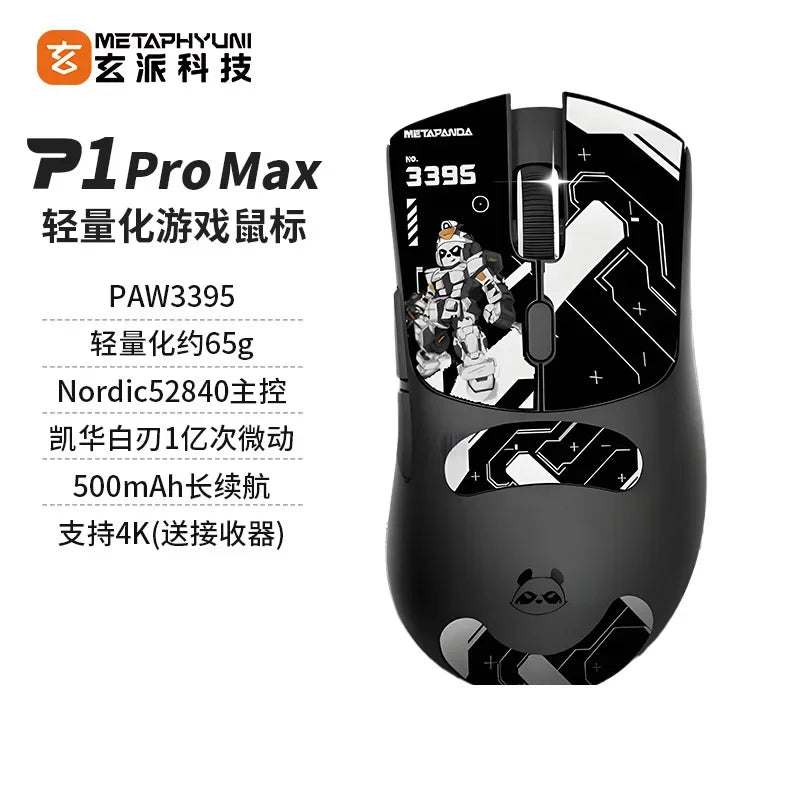Metaphyuni Metapanda P1 Wireless Mouse P1 Pro Max Paw3395L ow Latency Lightweight E-Sports Gaming Mouse Ergonomics Pc Gamer Gift