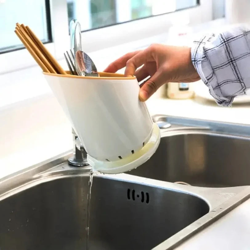 Cutlery Storage Holder Plastic Drainer Drain Containers Drying Rack Tableware Table Knife Spoon Fork Container Kitchen Tool