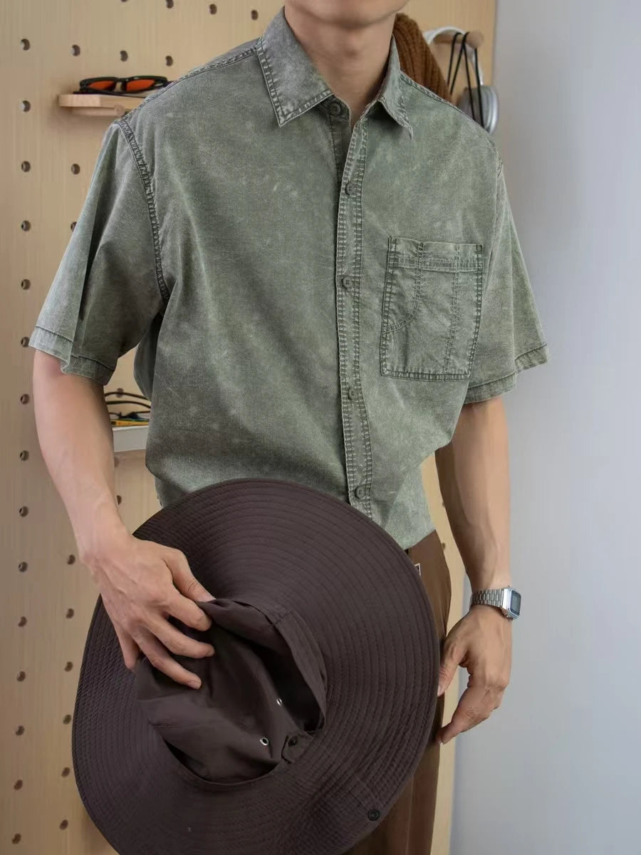 Vintage Snowflake Casual Shirt Customizable Logo Print High-End Series Men's Fashion Classic Style Clothing