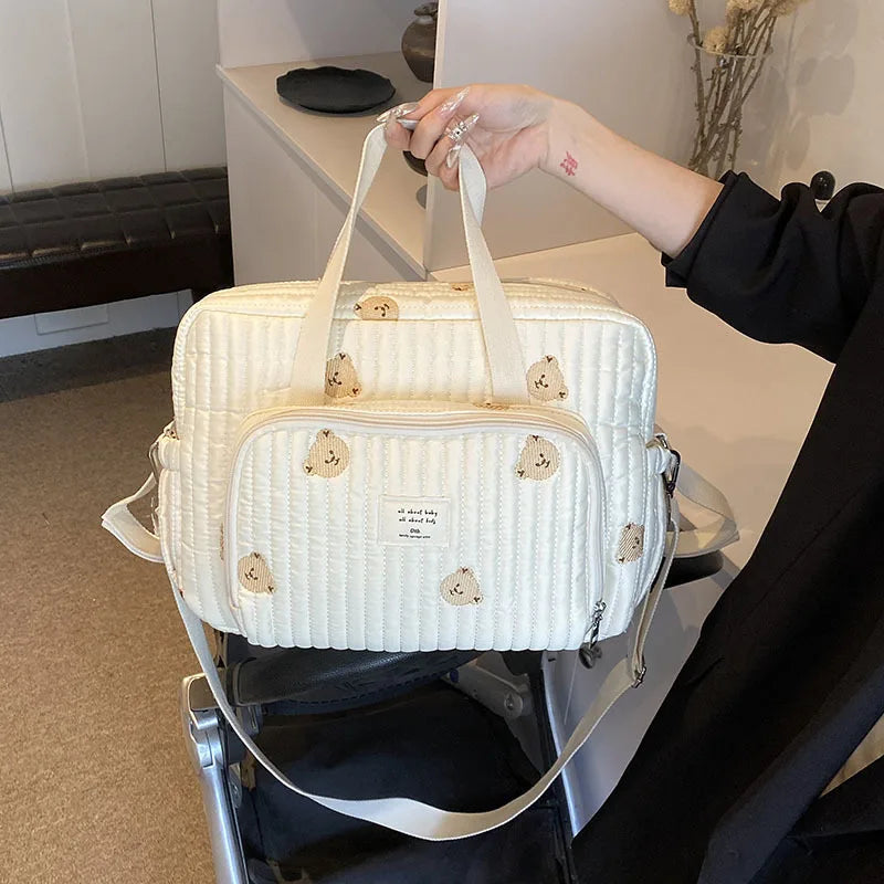 Large Mommy Bag Baby Organizer Maternity Pack Diaper Handbag Embroidered Women Shoulder Crossbody Bag Hospital Travel Mother Kid