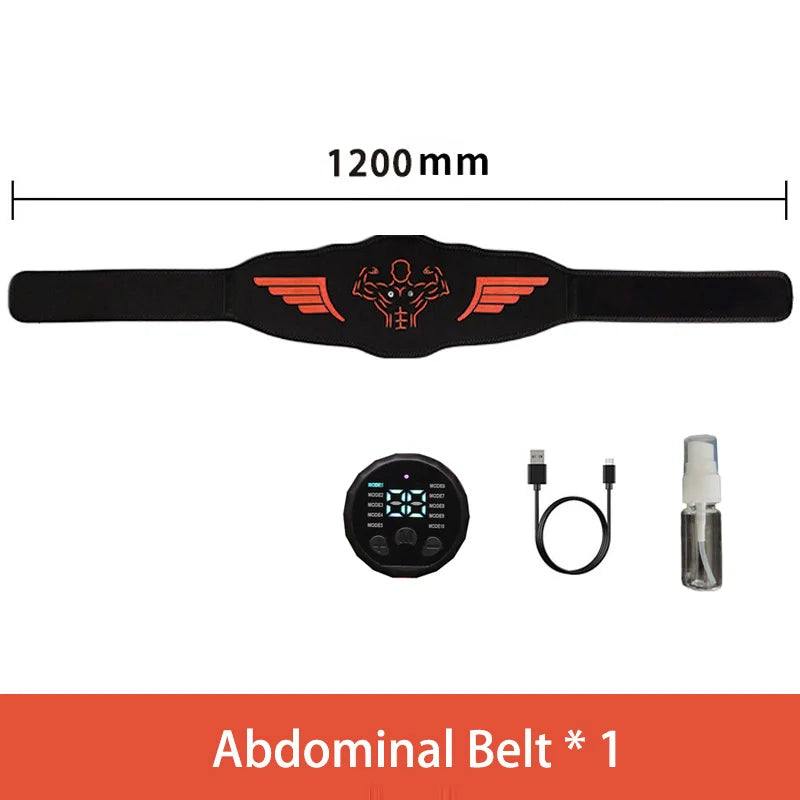 Abdominal Toning Belt Abs Trainer EMS Muscle Toner Body Massager Rechargeable Belly Arm Weight Loss Home Gym Fitness Equipment