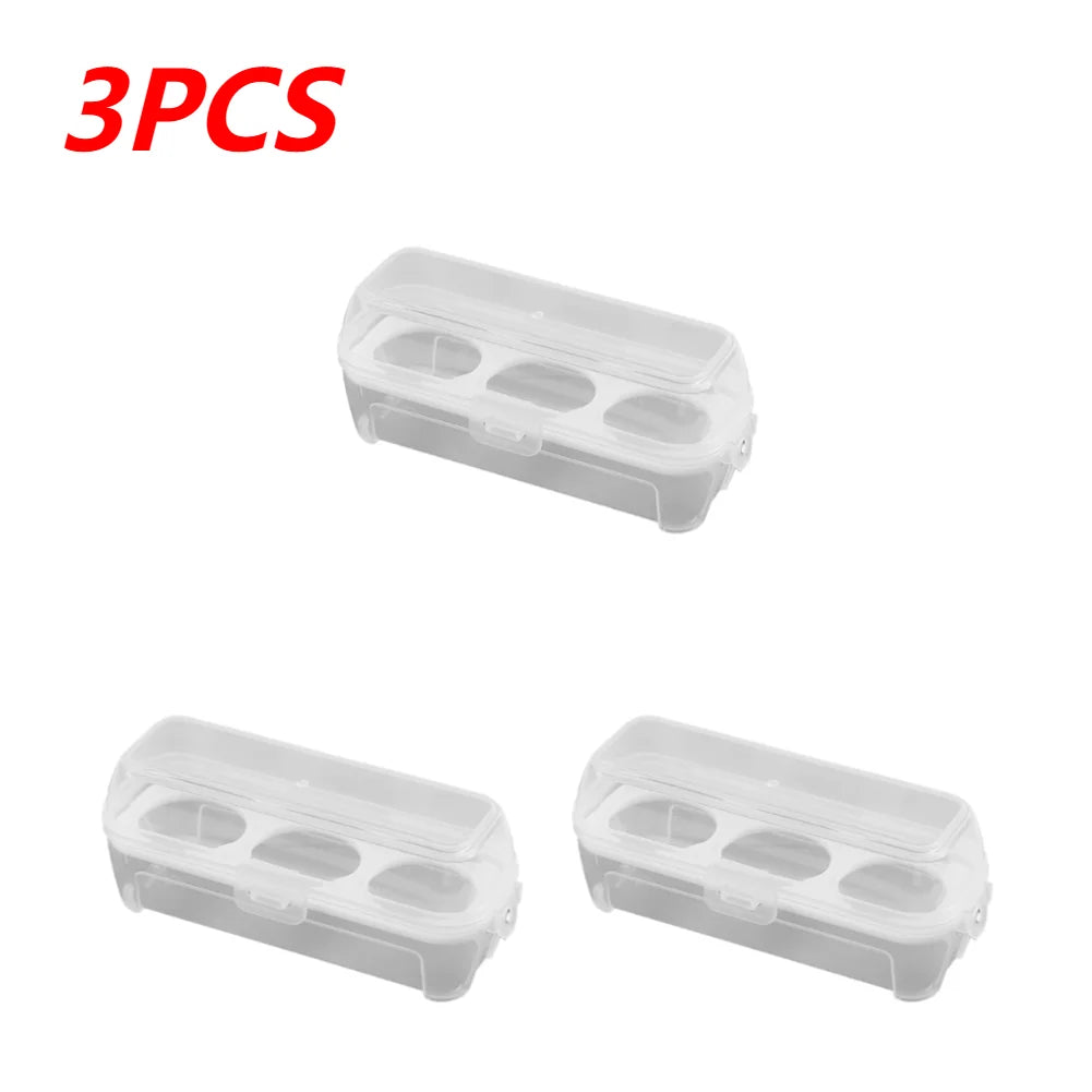 1/3/5pcs Portable Eggs Box 3/4/8 Grids Egg Holder with Lid Outdoor Camping Picnic Egg Storage Box Transparent Kitchen Organizer