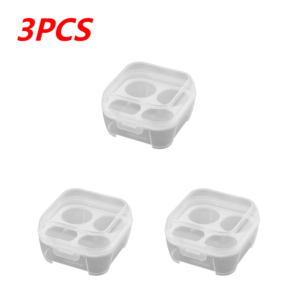 1/3/5pcs Portable Eggs Box 3/4/8 Grids Egg Holder with Lid Outdoor Camping Picnic Egg Storage Box Transparent Kitchen Organizer