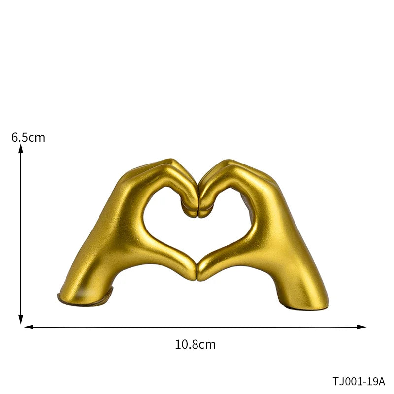 Resin Love Gesture Sculpture Desktop Decoration Sculpture Doll Nordic Light Luxury Crafts Office Home Decoration