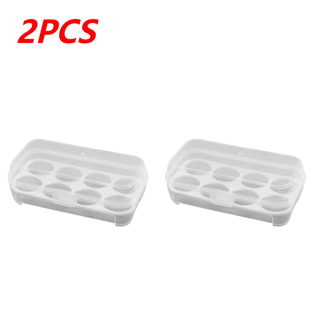 1/3/5pcs Portable Eggs Box 3/4/8 Grids Egg Holder with Lid Outdoor Camping Picnic Egg Storage Box Transparent Kitchen Organizer