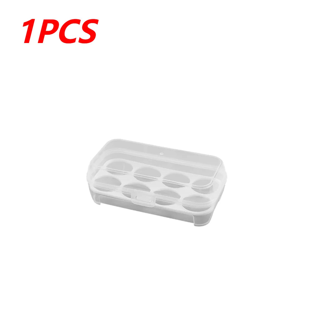 1/3/5pcs Portable Eggs Box 3/4/8 Grids Egg Holder with Lid Outdoor Camping Picnic Egg Storage Box Transparent Kitchen Organizer