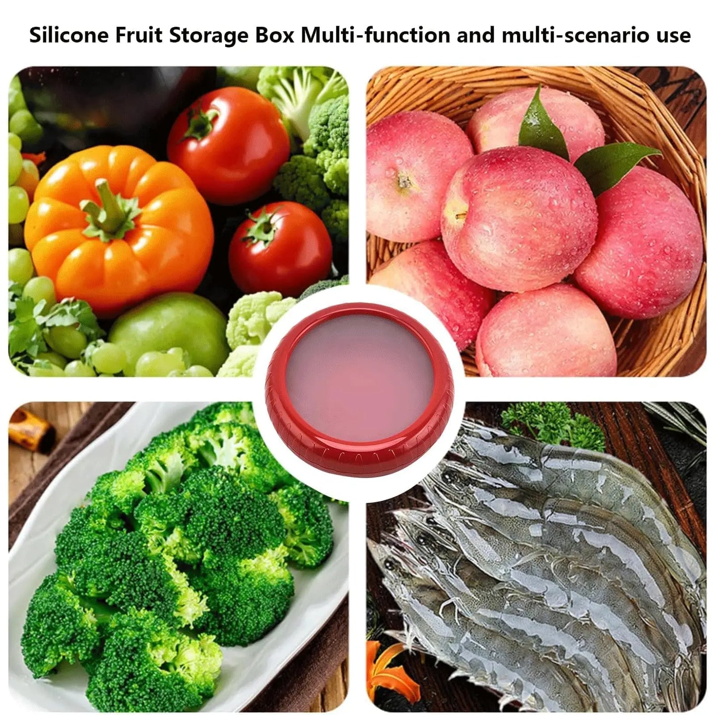 4pcs Reusable Portable Silicone Preservation Seal Cover Lemon Tomato Fruit Vegetable Storage Box for Kitchen Tools Storage Bins