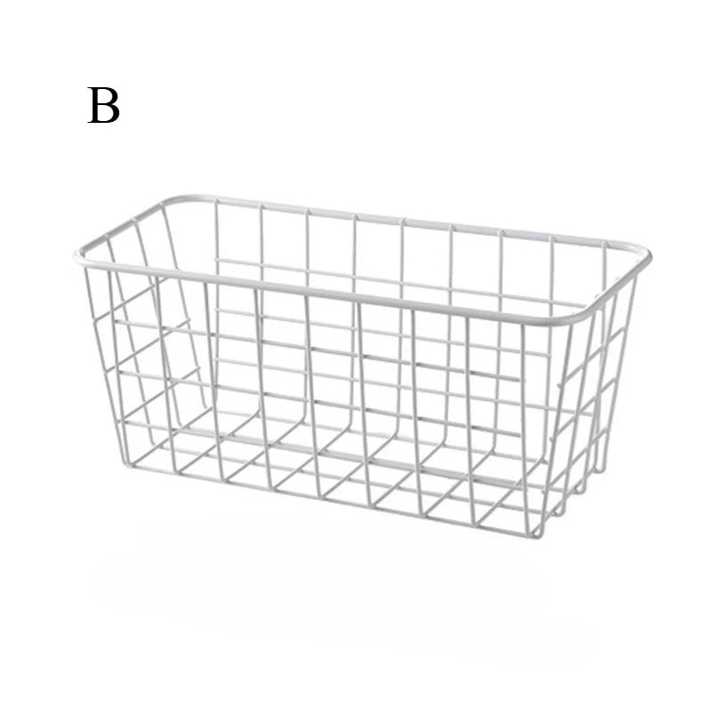 Punch-free Kitchen Cabinet Door Storage Box Iron Rack Wall-mounted Cabinet Plastic Wrap Rack Bathroom Refrigerator Rack