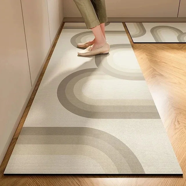 VIKAMA 1/2PC Wabi-Sabi Kitchen Floor Mat Non-Slip And Oil Resistant Carpet Diatomaceous Mud Absorbent Foot Mat Home Decoration