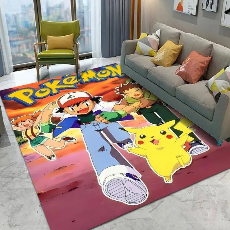 MINISO Cute Pokemon Cartoon Carpet Rug for Home Living Room Bedroom Sofa Doormat Child Play Area Rug Non-slip Floor Mat Gift