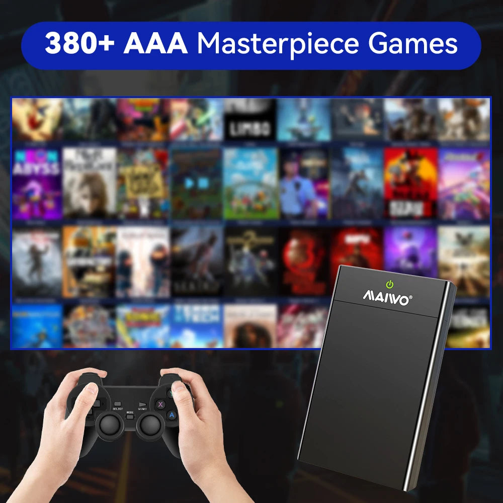 Portable External 12T Gaming HDD with 390+AAA Retro Games Game Consoles for Windows PC Playnite System for PS2/PS3/PS4/WiiU/MAME