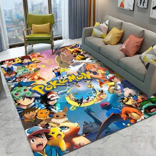 MINISO Cute Pokemon Cartoon Carpet Rug for Home Living Room Bedroom Sofa Doormat Child Play Area Rug Non-slip Floor Mat Gift