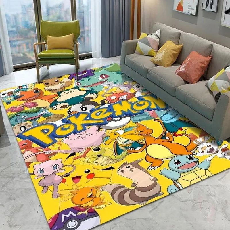 MINISO Cute Pokemon Cartoon Carpet Rug for Home Living Room Bedroom Sofa Doormat Child Play Area Rug Non-slip Floor Mat Gift