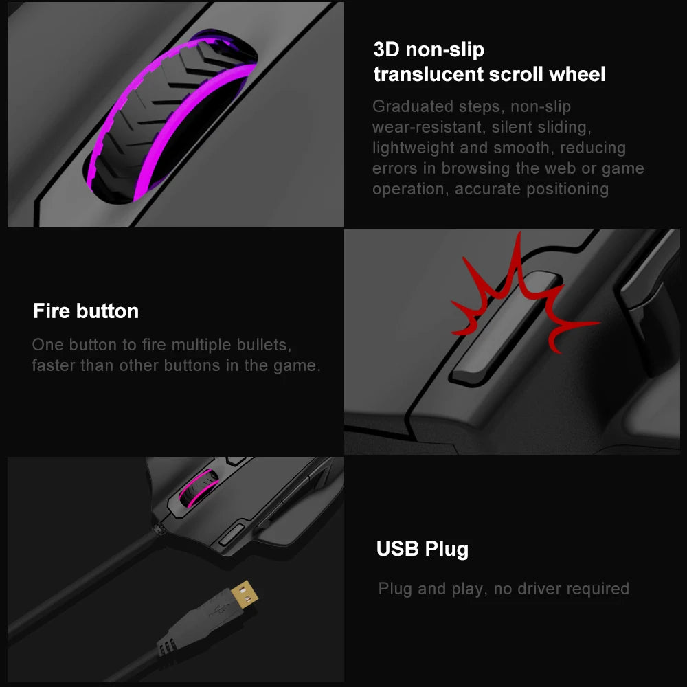 E-YOOSO X-41 USB Wired RGB Gaming Mouse 12400 DPI PAW3327 10 buttons programmable game Optical mice for Computer PC Laptop