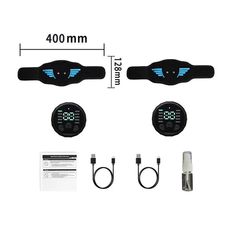 EMS Abdominal Toning Belt Muscle Toner Abs Trainer Electric USB Recharge Body Waist Massager Weight Loss Fitness Equiment Unisex