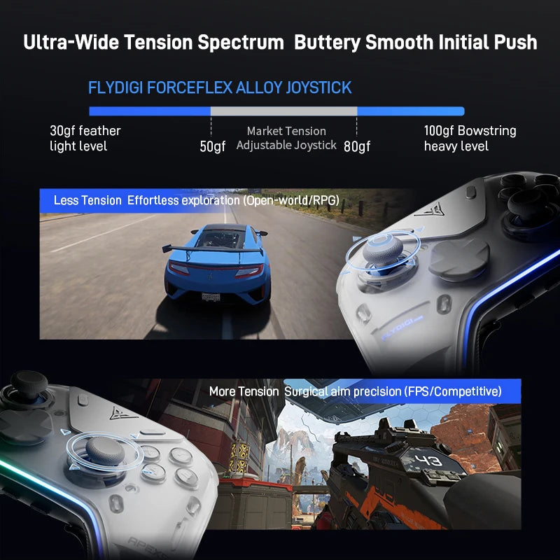 Flydigi APEX5 Elite Wireless Gaming Controller – Power Feedback, Charging Dock for PC, Switch 2, Mobile & Steam