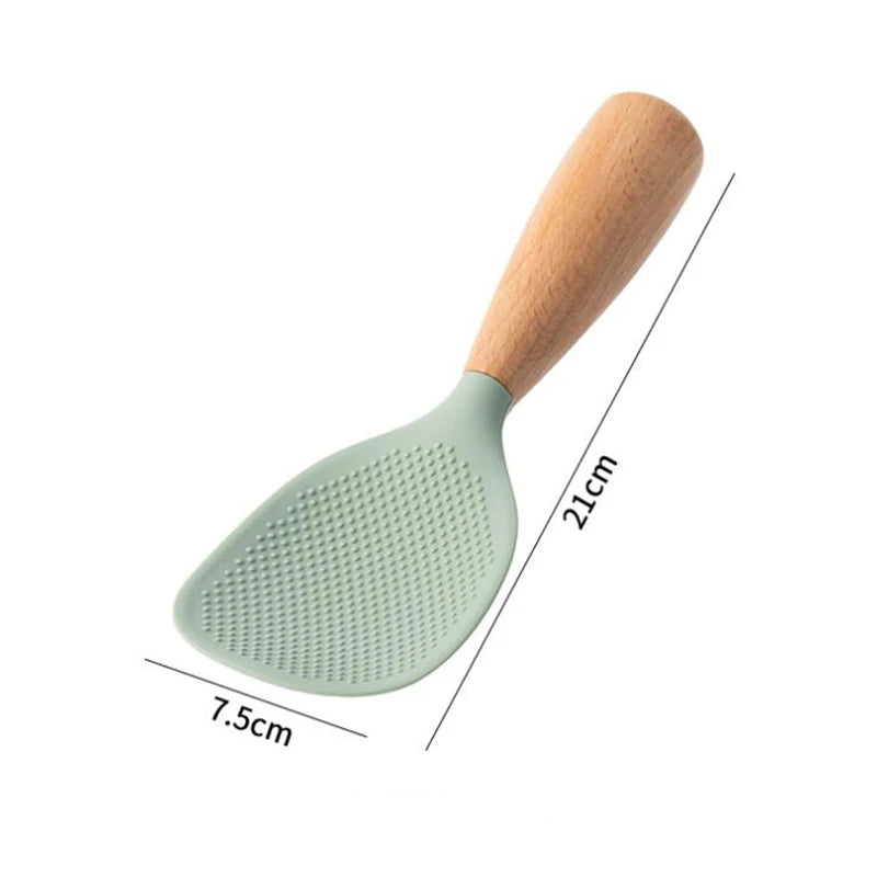 Silicone Rice Spoon Paddle Standing Rice Spatula Heat Resistant Nonstick Rice Scooper Sushi Mashed Potato Tool Kitchen Gadgets