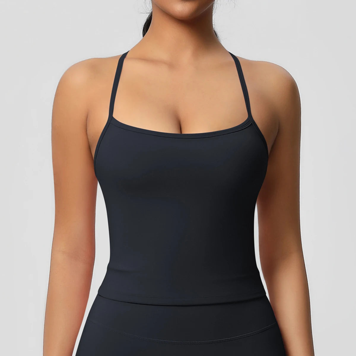 Cross Back Sports Top Women Training Yoga Bra With Pad Stretch Sport Underwear Gym Push Up Running Vest Fitness Workout Tank Top