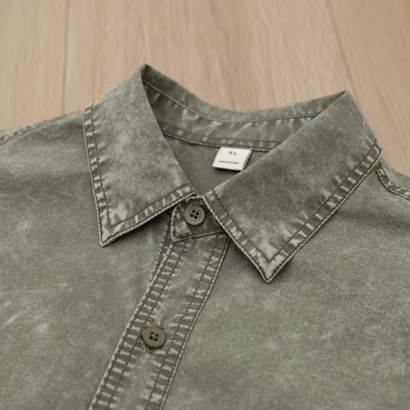 Vintage Snowflake Casual Shirt Customizable Logo Print High-End Series Men's Fashion Classic Style Clothing