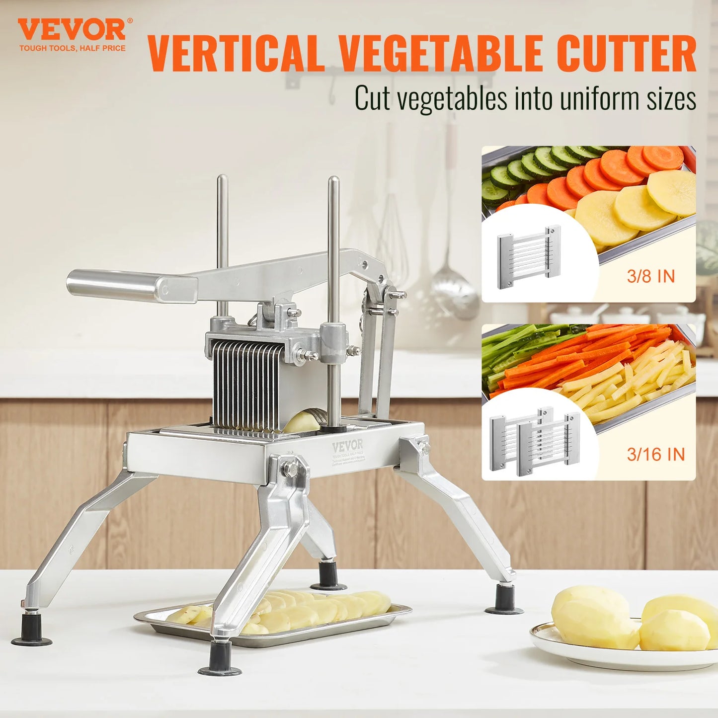 SucceBuy Commercial Vegetable Slicer Stainless Steel and Aluminum Alloy Vegetable Cutter Slicer