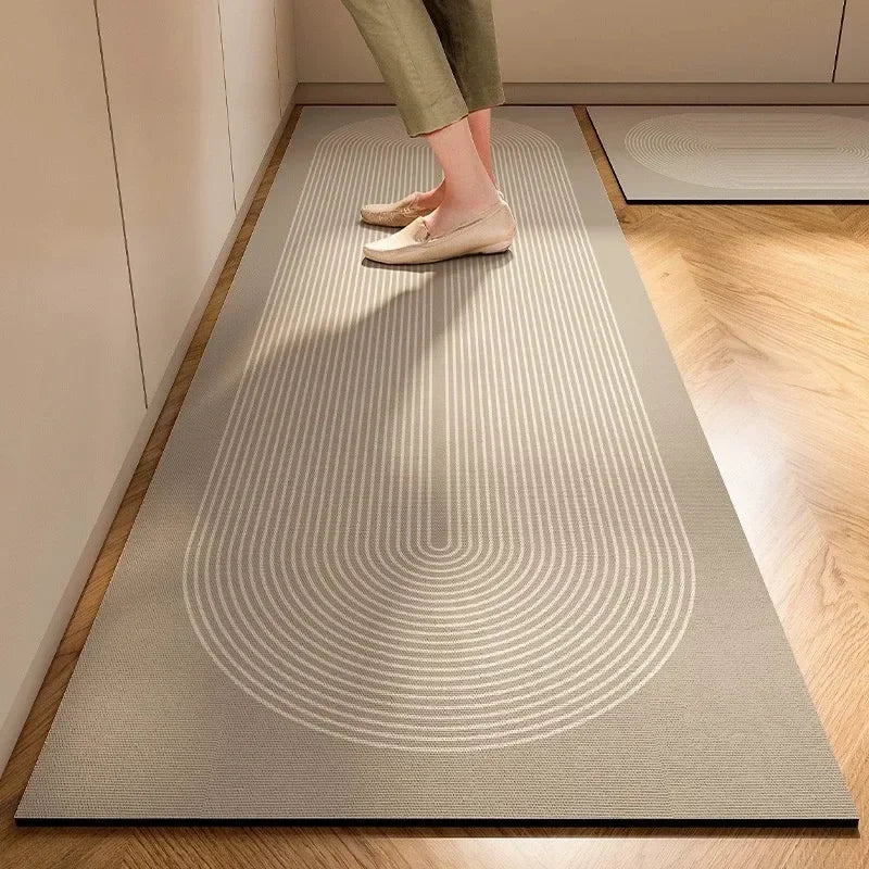 VIKAMA 1/2PC Wabi-Sabi Kitchen Floor Mat Non-Slip And Oil Resistant Carpet Diatomaceous Mud Absorbent Foot Mat Home Decoration