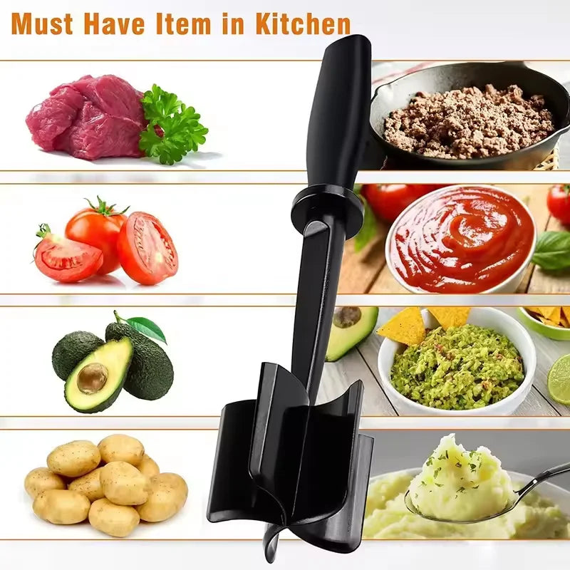 Fruit Salad Mixer Multifunctional Manual Mashed Potato Beef Meat Crusher Non-Stick Salad Masher Kitchen Mixing Rod Cooking Tools