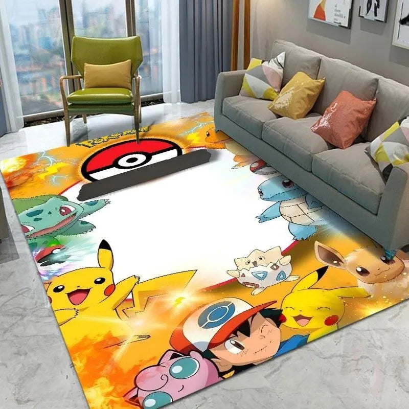 MINISO Cute Pokemon Cartoon Carpet Rug for Home Living Room Bedroom Sofa Doormat Child Play Area Rug Non-slip Floor Mat Gift