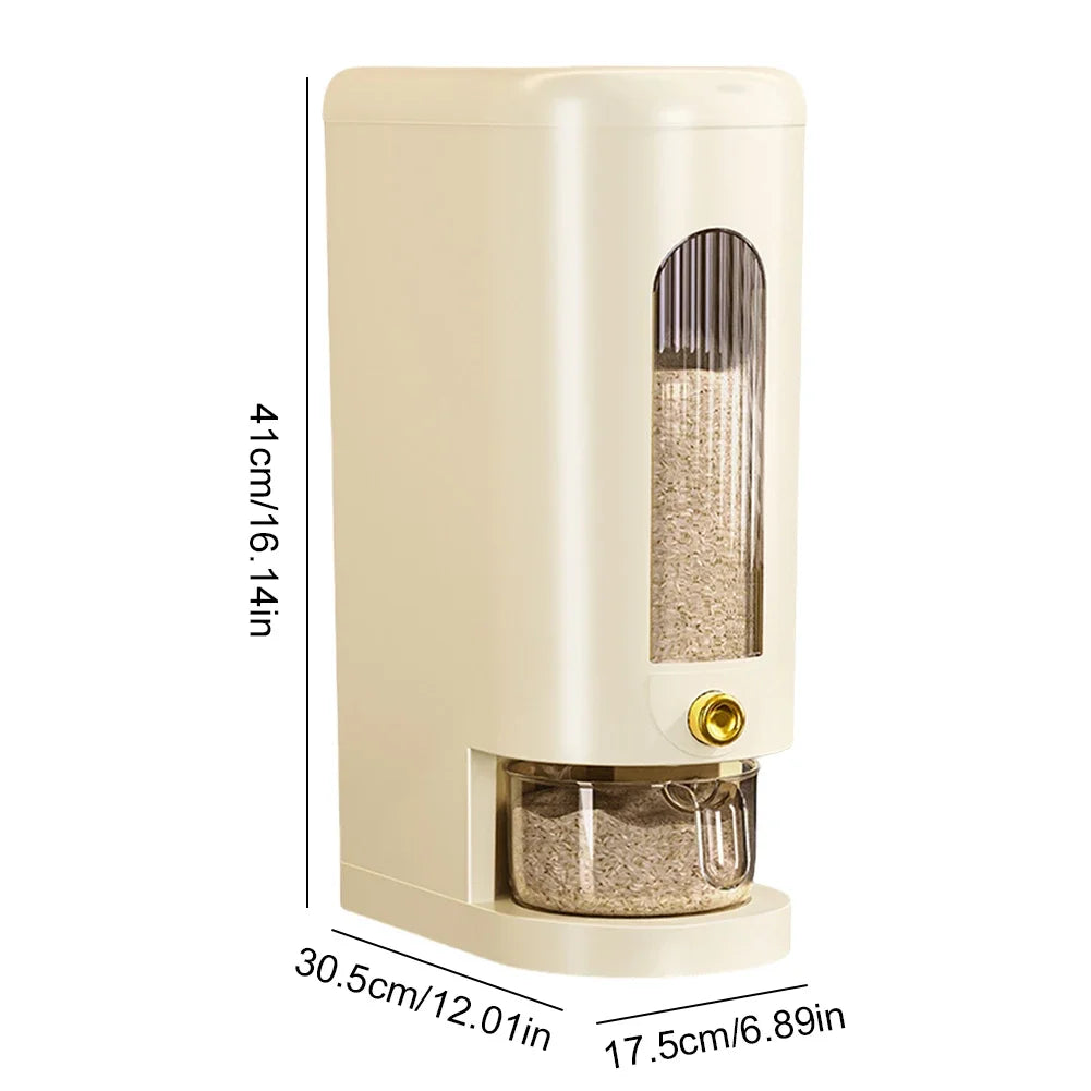 5/10KG Automatic Rice Dispenser Insect-Proof Sealed Grain Cereal Dispenser Keep Dry Fresh Kitchen Grain Container Large Capacity