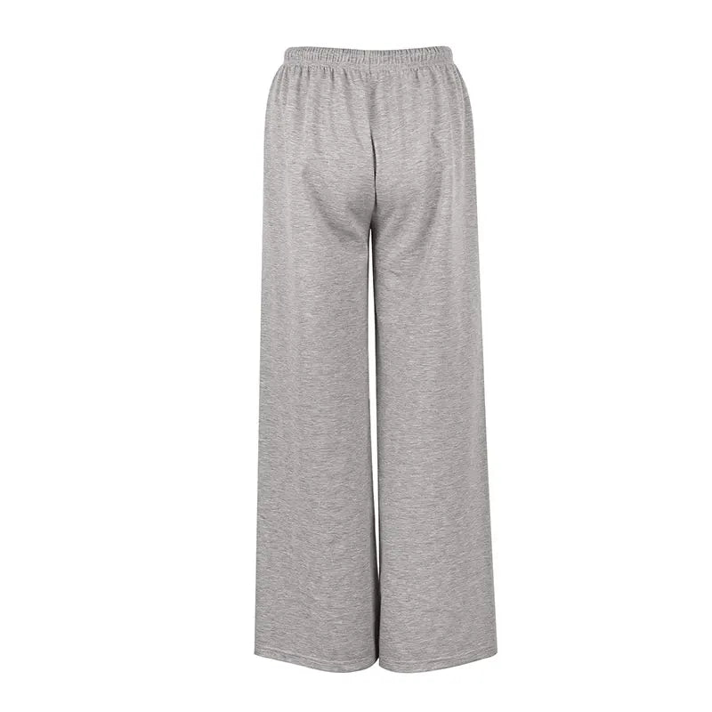Streetwear Fashion Women's Trousers Summer New Fashion Lace-up Casual Slim Versatile Pants Elegant Lady Knitted Sports Clothing