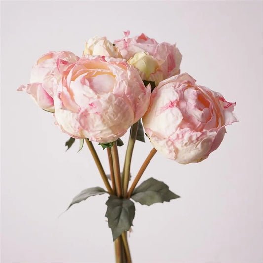 Retro Peony Bouquet Artificial Silk Flower Marriage Bridal Bouquet Wedding Decor Fake Flowers Peonies Home Party Table Floral