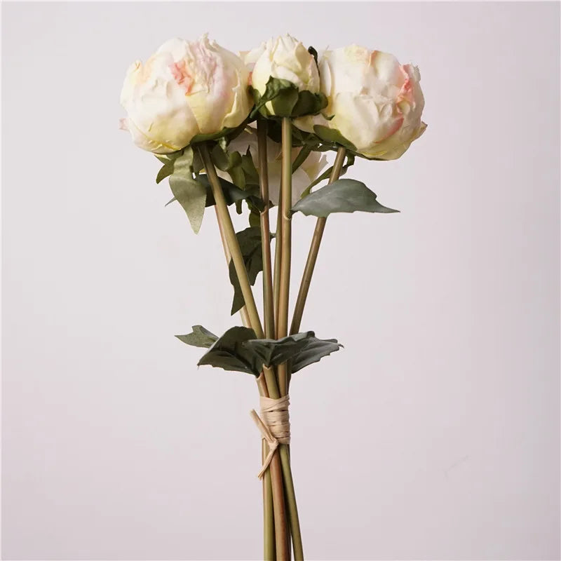Retro Peony Bouquet Artificial Silk Flower Marriage Bridal Bouquet Wedding Decor Fake Flowers Peonies Home Party Table Floral