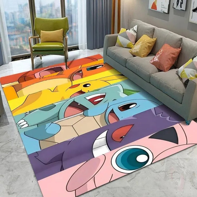 MINISO Cute Pokemon Cartoon Carpet Rug for Home Living Room Bedroom Sofa Doormat Child Play Area Rug Non-slip Floor Mat Gift