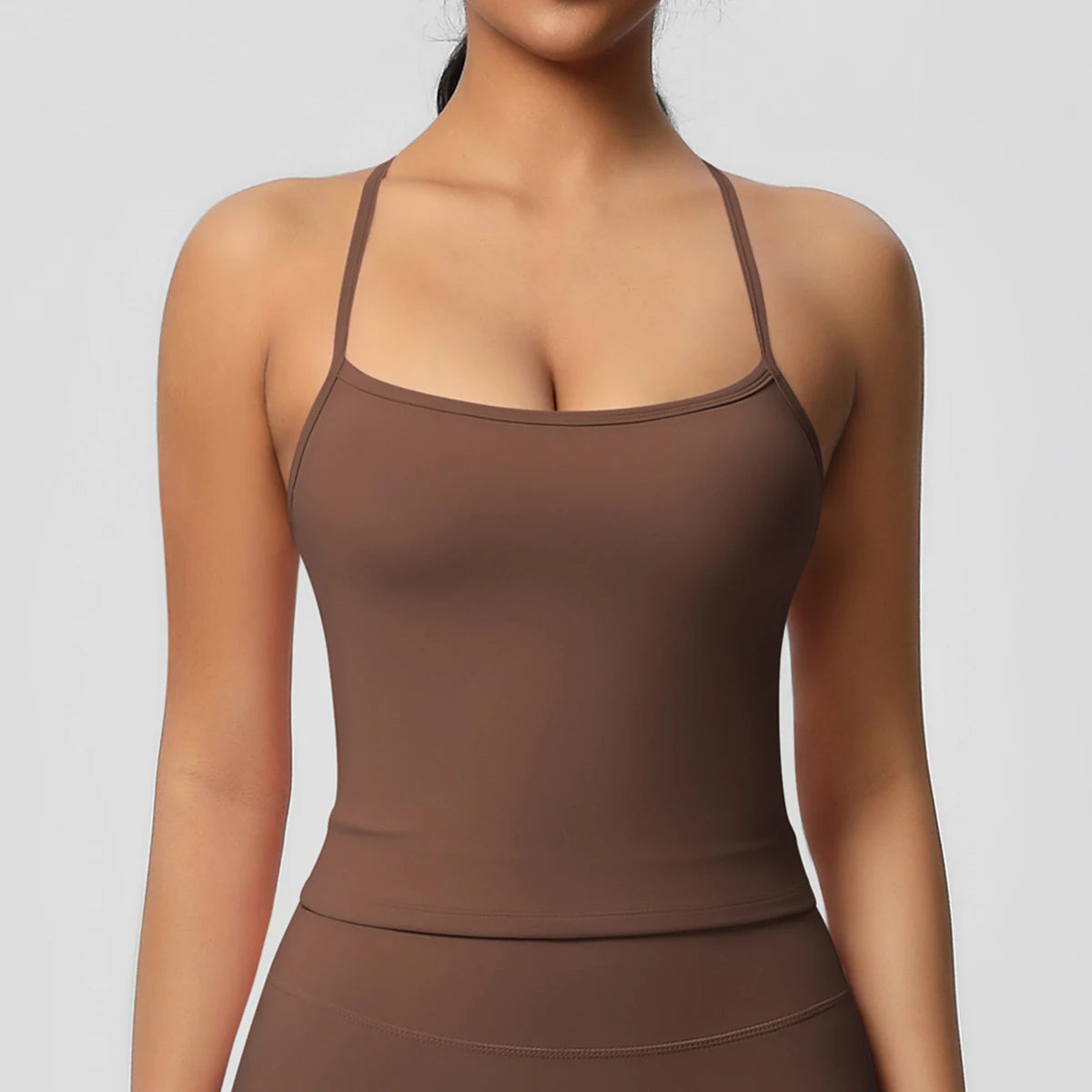 Cross Back Sports Top Women Training Yoga Bra With Pad Stretch Sport Underwear Gym Push Up Running Vest Fitness Workout Tank Top