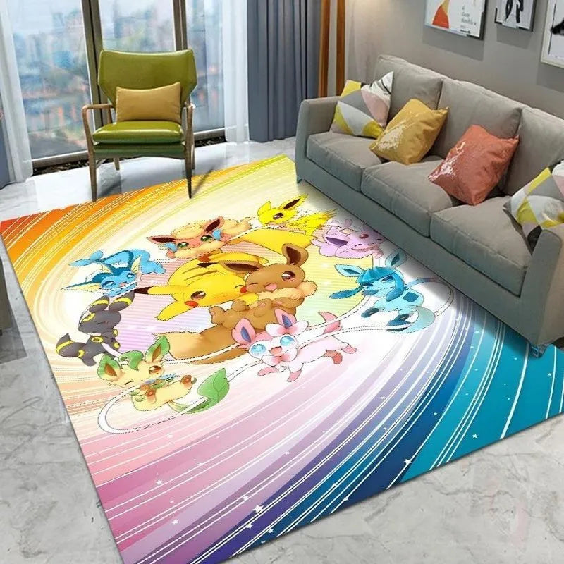 MINISO Cute Pokemon Cartoon Carpet Rug for Home Living Room Bedroom Sofa Doormat Child Play Area Rug Non-slip Floor Mat Gift