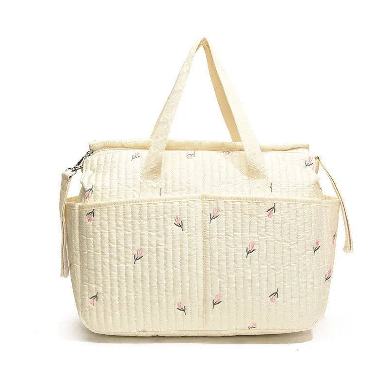 MILANCEL New High-capacity Mummy Bag Embroidered Teddy Bear Mother and Baby Handbag