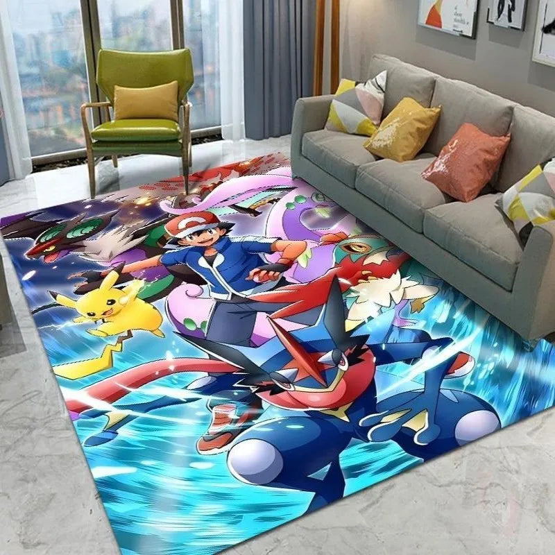 MINISO Cute Pokemon Cartoon Carpet Rug for Home Living Room Bedroom Sofa Doormat Child Play Area Rug Non-slip Floor Mat Gift