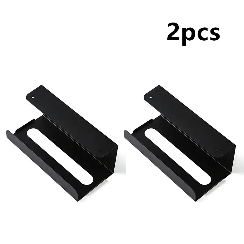 1/2pcs Kitchen tissue holder, no punching iron paper holder, household napkin hanger, cabinet, drawer, wall mounted