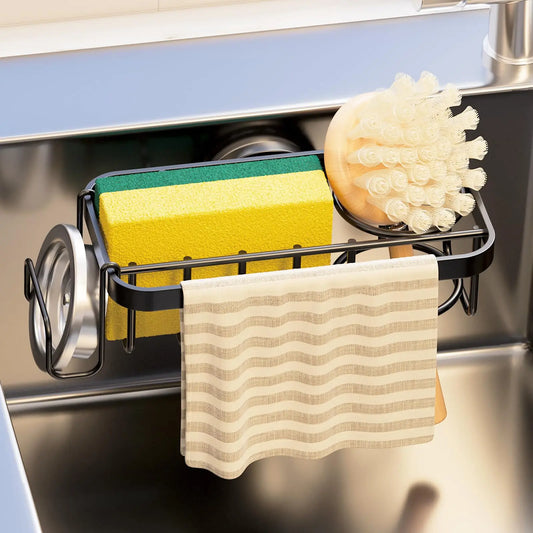TAILI Kitchen Sink Drain Shelf Sponge Storage Basket Faucet Holder Space Soap Drainer Rack Organizer for Bathroom Accessories