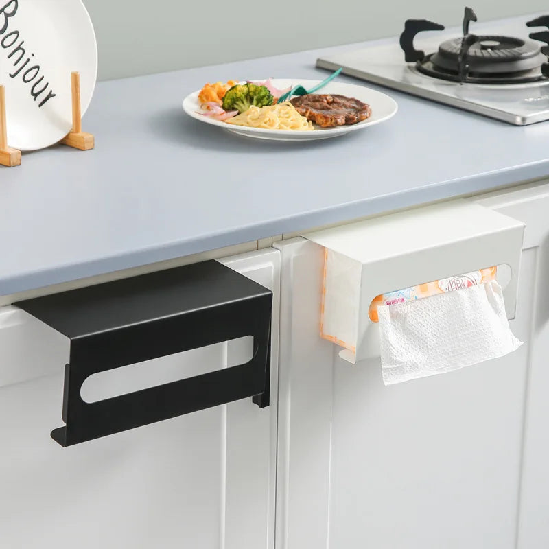 1/2pcs Kitchen tissue holder, no punching iron paper holder, household napkin hanger, cabinet, drawer, wall mounted