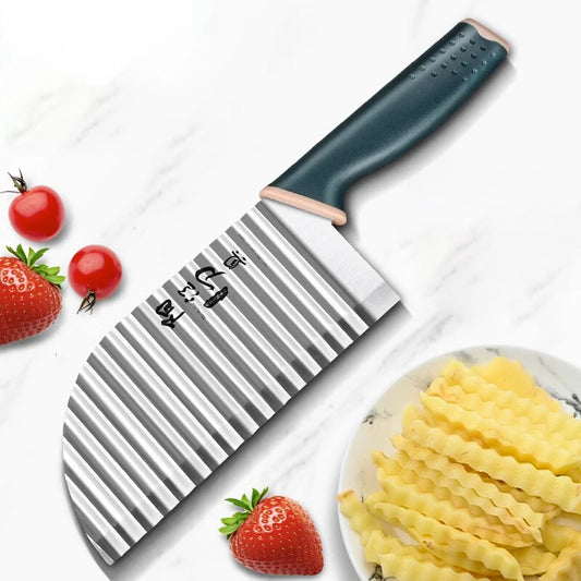 For kitchen, women's stainless steel potato chips knives, professional chef knife cutter potato chips barbecue kitchen utensils