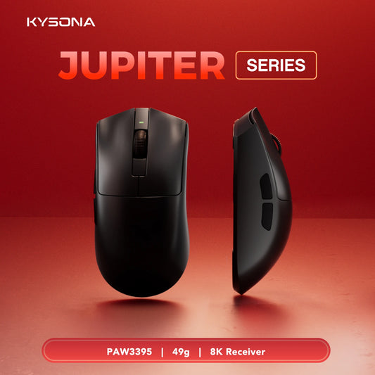 KYSONA Jupiter Wireless Gaming Mouse Bluetooth Mice PAW3395 Sensor 26000DPI 8khz Lightweight 49g For Big Hands PC Laptop Gamer
