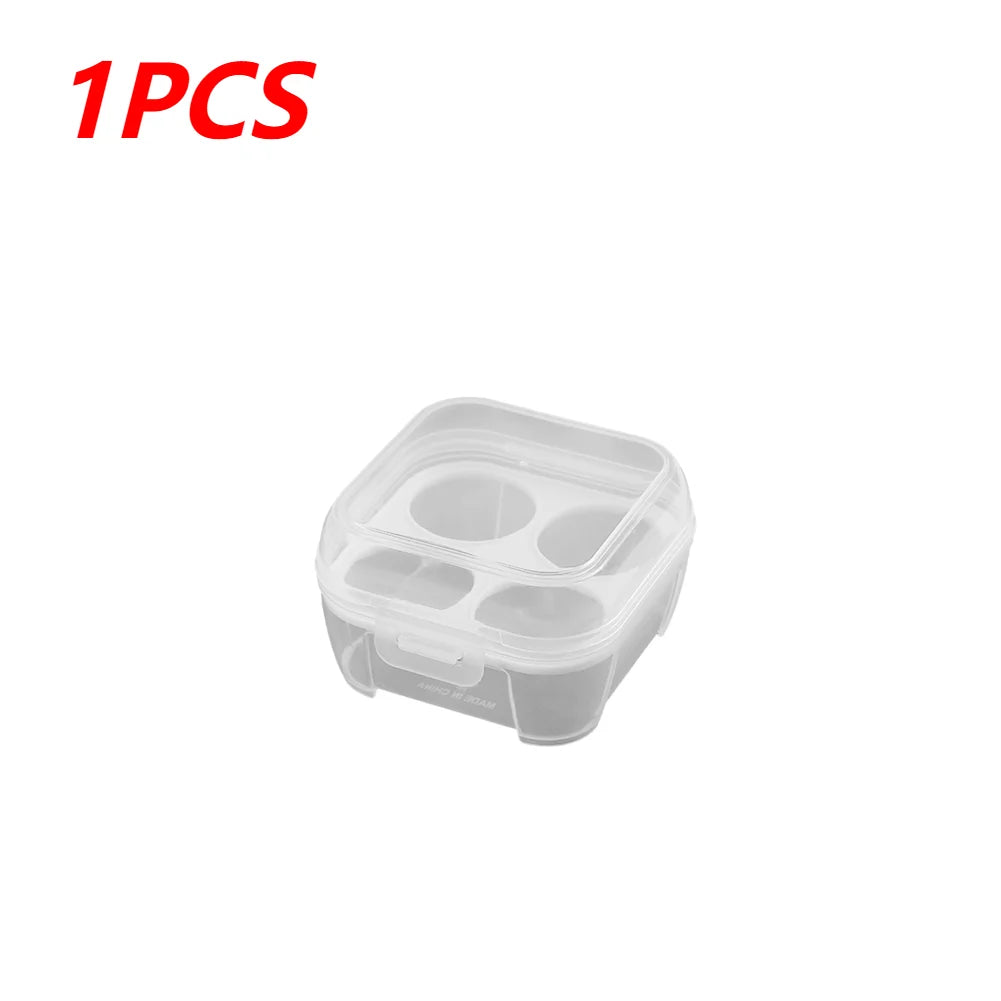 1/3/5pcs Portable Eggs Box 3/4/8 Grids Egg Holder with Lid Outdoor Camping Picnic Egg Storage Box Transparent Kitchen Organizer