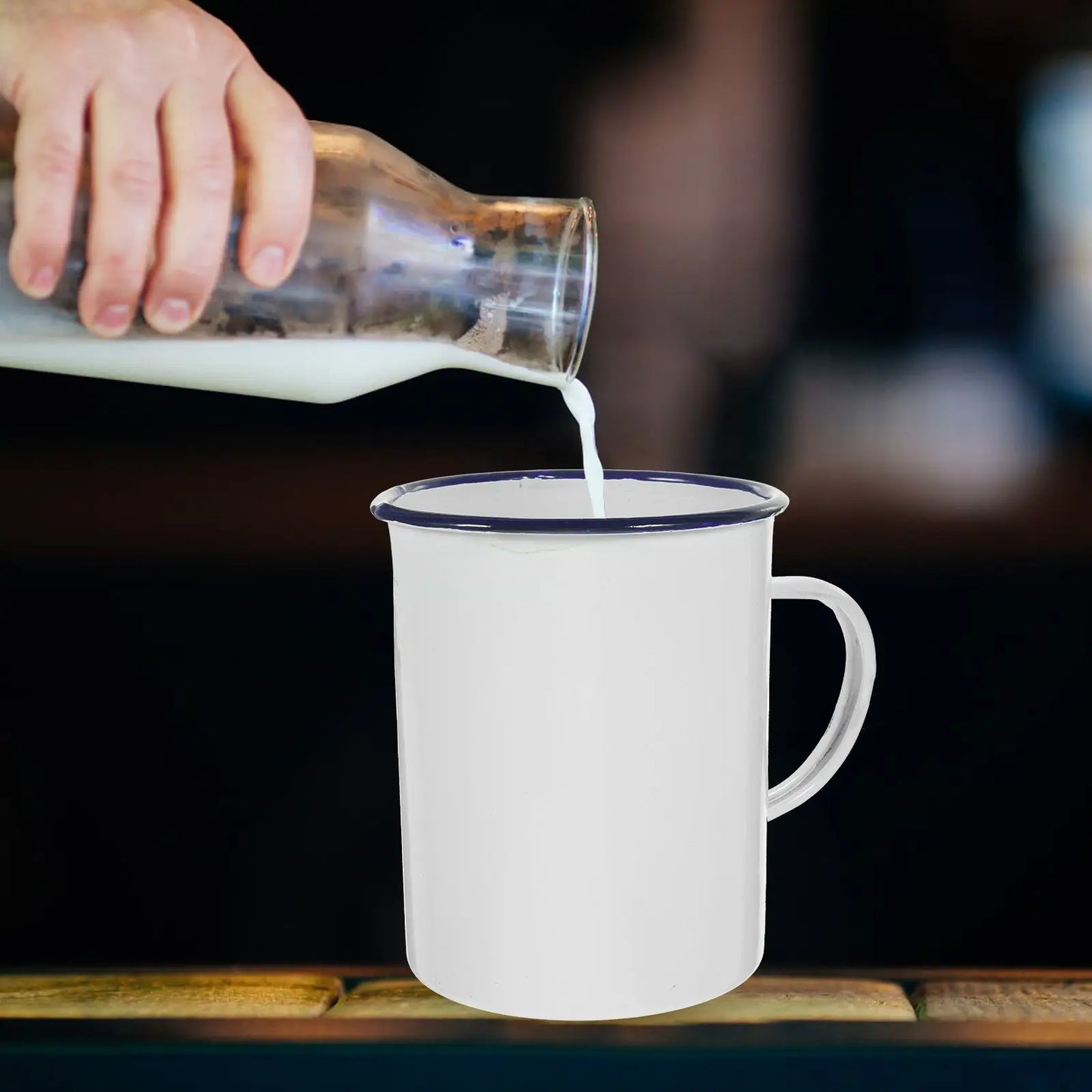 1000ml Enamel Measuring Cup Vintage Kitchen Mug Coffee Tea Milk Soup Hot Chocolate Camping Mugs Rustic Coffee Glass Container