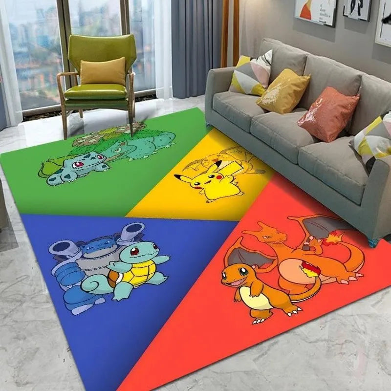 MINISO Cute Pokemon Cartoon Carpet Rug for Home Living Room Bedroom Sofa Doormat Child Play Area Rug Non-slip Floor Mat Gift