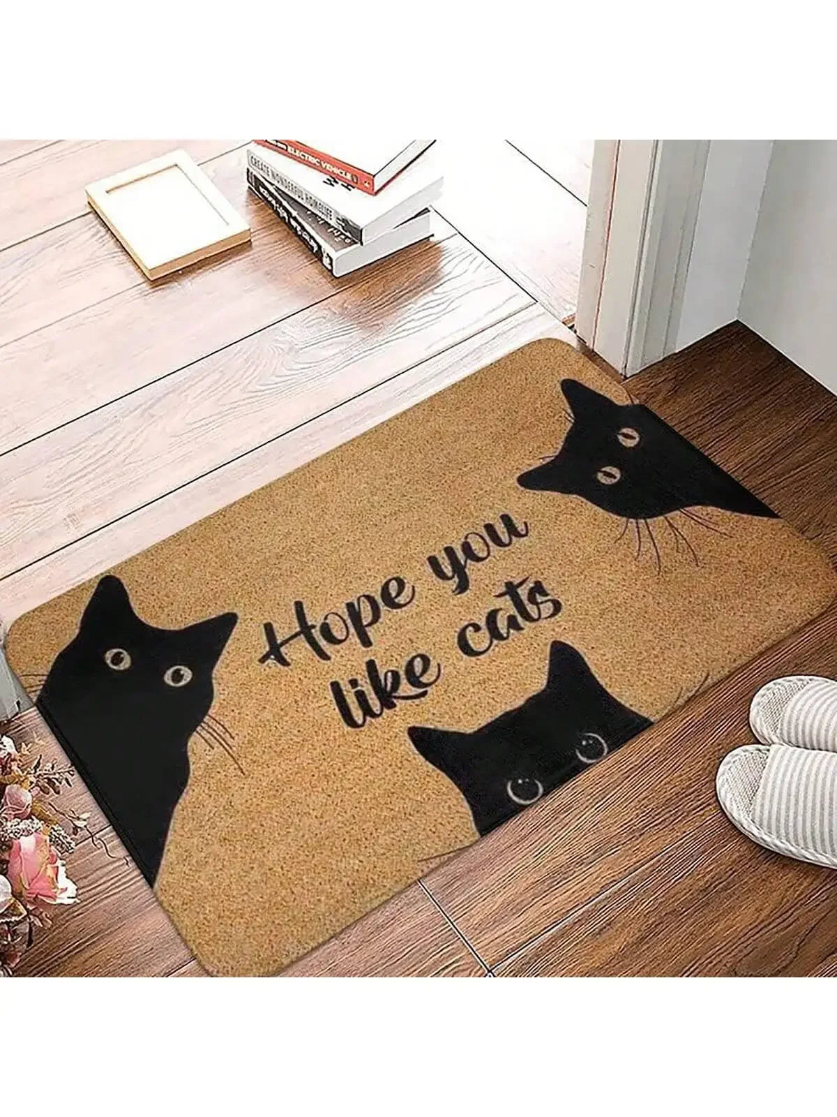 Lovely Cat Pattern Mat Home Indoor Welcome Cartoon Design Doormat Non-slip Entrance Floor Carpet Washable Bathroom Bedroom Rug