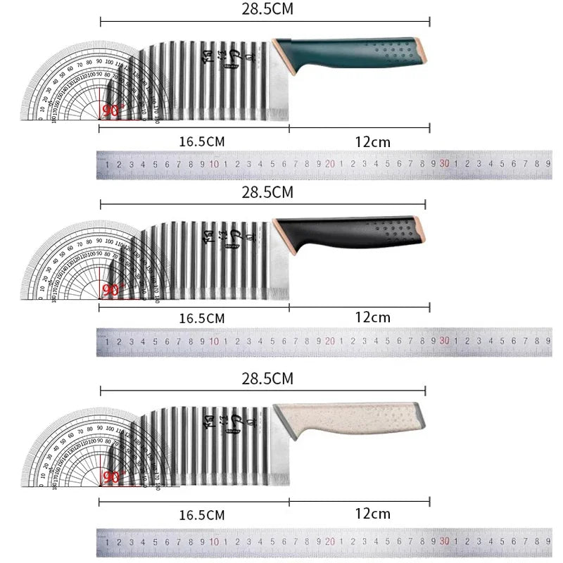 For kitchen, women's stainless steel potato chips knives, professional chef knife cutter potato chips barbecue kitchen utensils