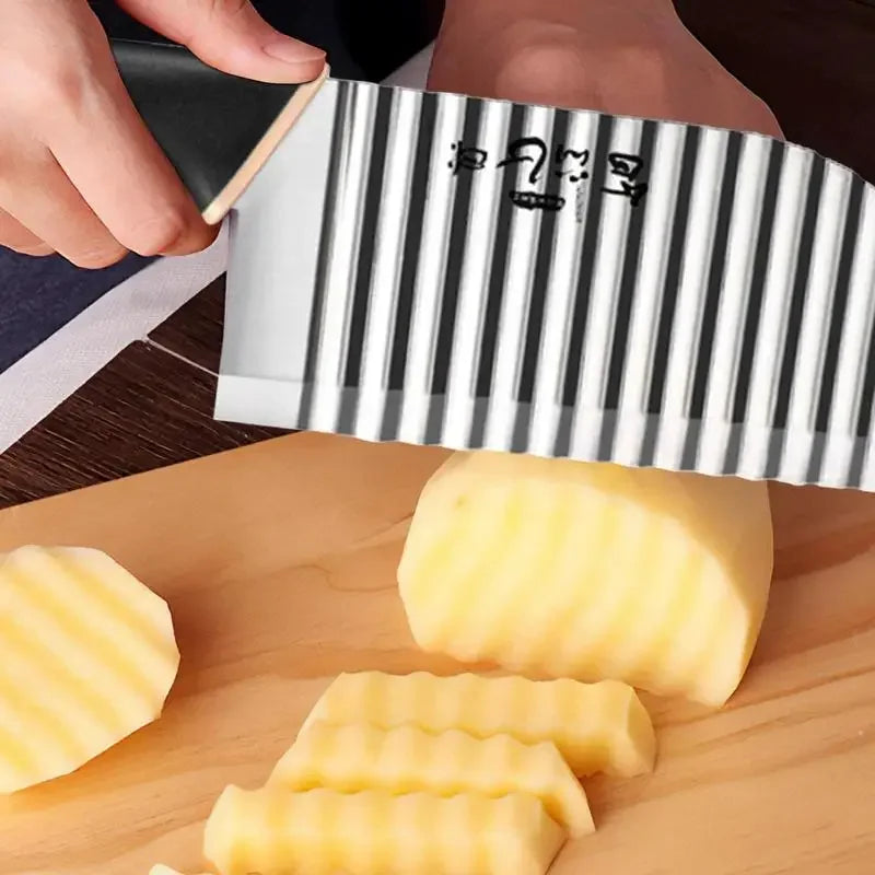 For kitchen, women's stainless steel potato chips knives, professional chef knife cutter potato chips barbecue kitchen utensils